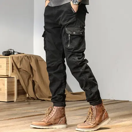 潮流百搭工装休闲裤男士宽松青年束脚裤时尚新款潮牌舒适长裤子男商品大图