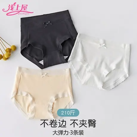高腰纯棉内裤女士收腹少女无痕大码三角裤中腰夏季薄款全棉短裤头商品大图