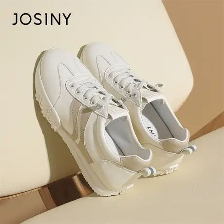 Josiny/卓诗尼运动休闲鞋女2024春季新款百搭轻便学院风小白鞋子商品大图