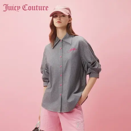 Juicy Couture橘滋2024新款悸动旋律刺绣折裥立体袖女式衬衫商品大图