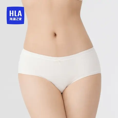 HLA/海澜之家女士棉柔三角内裤中腰吸汗透气马卡龙色抗菌弹力短裤商品大图