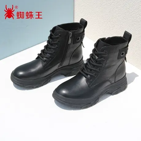 蜘蛛王断码清仓正品马丁靴女2022秋商场新款真皮短靴子女厚底潮酷图片