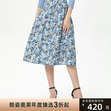 夏季印花图案半身裙休闲通勤气质百搭朗姿集团商场同款商品大图