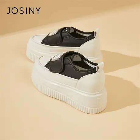 Josiny/卓诗尼网红小白鞋女2024年春季新款松糕魔术贴板鞋女鞋子商品大图