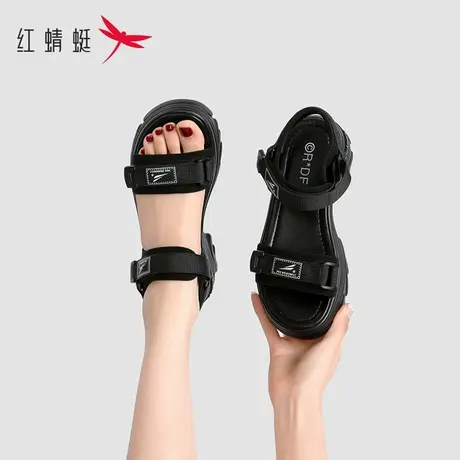 红蜻蜓运动凉鞋女网红爆款2022年新款松糕厚底增高沙滩鞋女款防滑商品大图