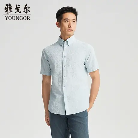 【商场同款】雅戈尔男士短袖衬衫春夏新款官方商务休闲短袖衬衫男商品大图