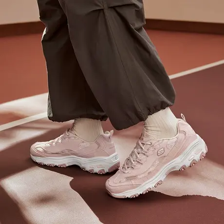 Skechers斯凯奇2025夏新款女熊猫鞋厚底增高老爹鞋透气休闲运动鞋商品大图