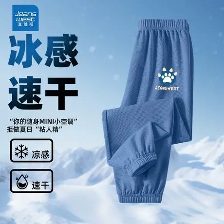真维斯男童防蚊裤夏季薄款2025新款裤子冰丝运动裤夏款儿童速干裤商品大图