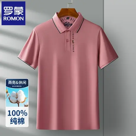 罗蒙夏季轻薄纯棉男士POLO衫高端商务短袖t恤时尚刺绣翻领上衣N2Z商品大图