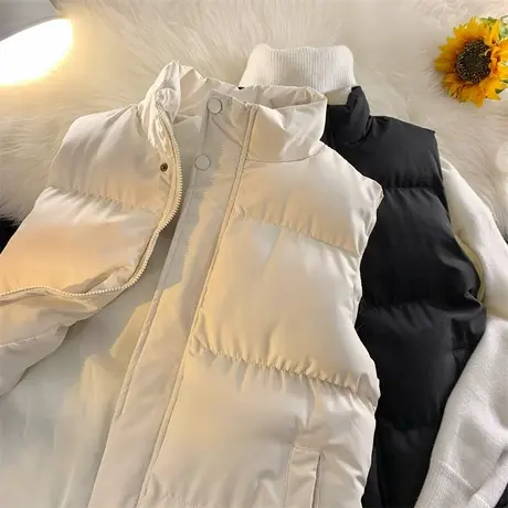 KV真维斯羽绒马甲女冬季2025新款外穿百搭韩系无袖棉服马夹外套女商品大图