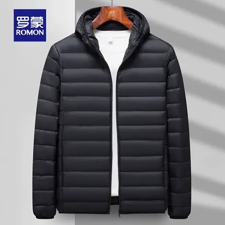 罗蒙男士户外休闲百搭连帽羽绒服2025秋季新款潮流时尚保暖外套男商品大图