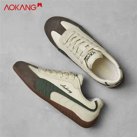 奥康复古德训鞋男2025新款秋季透气运动休闲鞋爆款平底阿甘鞋男鞋图片