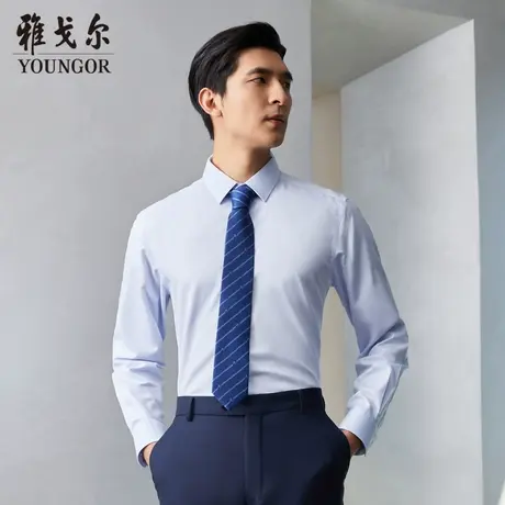 雅戈尔奥莱 商场同款男士长袖衬衫秋季新款官方商务休闲免烫衬衫商品大图