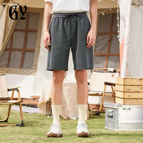 雅戈尔奥莱 GY男装夏侧边开衩设计宽松直筒男士休闲短裤商品大图