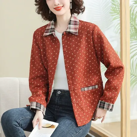 中老年妈妈秋冬新款外套宽松加大码女装宽松休闲百搭减龄显瘦上衣商品大图