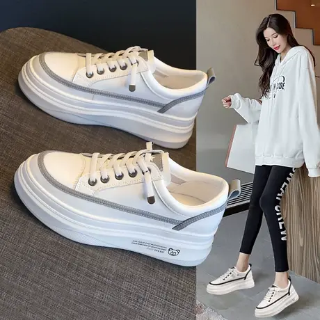 真皮厚底小白鞋女鞋子2023爆款女百搭鞋子休闲女鞋爆款板鞋女款夏商品大图