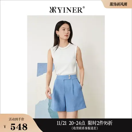 YINER音儿女装春季时尚简约无袖圆领针织衫套头商品大图