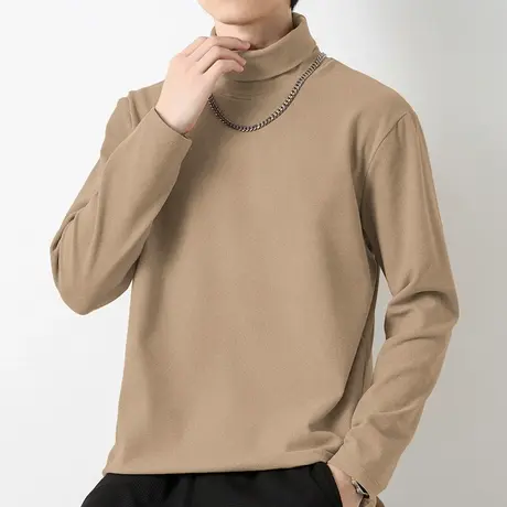 300g重磅德绒打底衫高领长袖t恤男秋冬加绒保暖内搭双面绒秋衣服商品大图