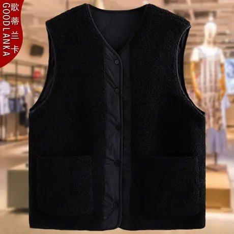 40-50岁中年妈妈秋冬马夹女200斤大码宽松洋气保暖羊羔绒马甲外套商品大图