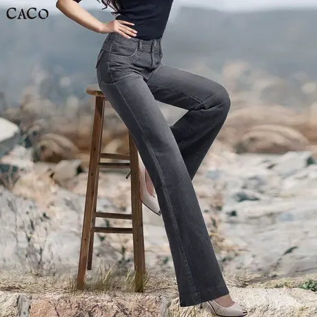 宽松直筒阔腿牛仔裤女深灰色高腰复古加长裤2025春新款潮流女裤商品大图