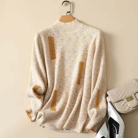 半高领毛衣宽松套头打底衫女秋冬2023年新款内搭爆款洋气针织衫女图片