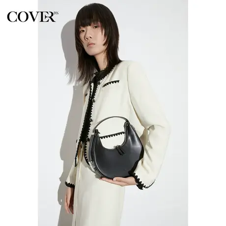 COVER春季黑白撞色醋酸香风外套商品大图