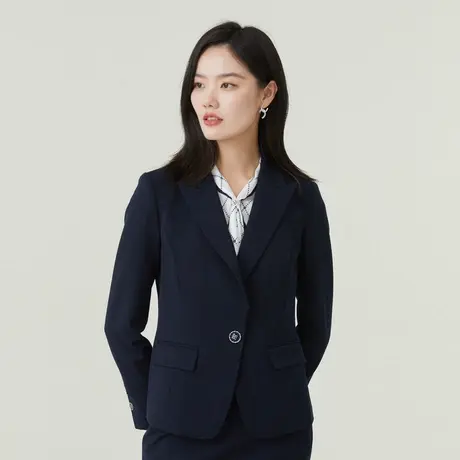 PRICH商场同款西装新品秋冬新款肌理不易皱单粒扣修身外套女商品大图