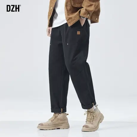 男士黑色工装裤男秋季裤子男款阔腿裤2024新款男裤纯棉休闲裤长裤商品大图