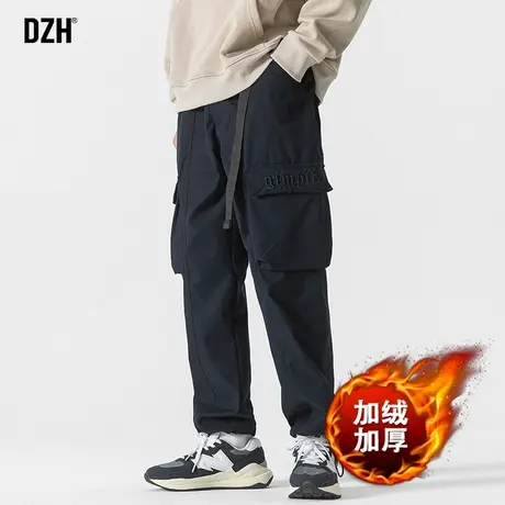 男士美式机能工装裤男冬季加绒加厚2024年新款裤子男款宽松休闲裤商品大图