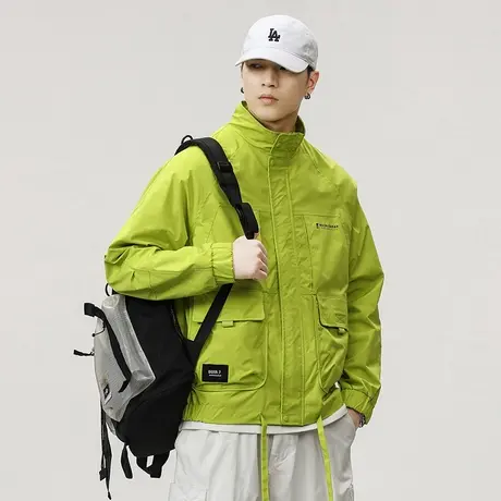 时尚大码冲锋衣外套男防风百搭潮牌外套宽松秋冬款夹克外套休闲男商品大图