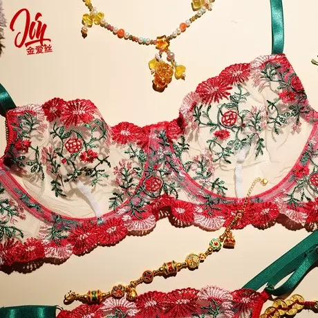 【鸿运娇龙】中式美学国风超薄舒适上托聚拢文胸性感内衣商品大图