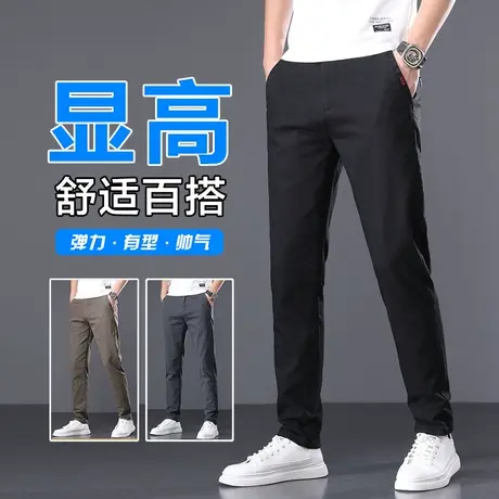 夏款高端高级感中年爸爸装商务休闲裤子夏季薄款男士弹力西裤男装商品大图