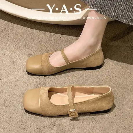 仙女风温柔法式单鞋女春秋2024新款平底孕妇一脚蹬软底奶奶豆豆鞋图片