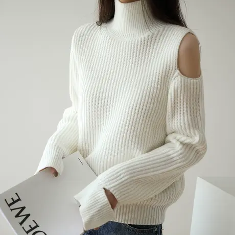 秋冬新款可外穿高领毛衣女打底衫套头针织衫内搭M269商品大图