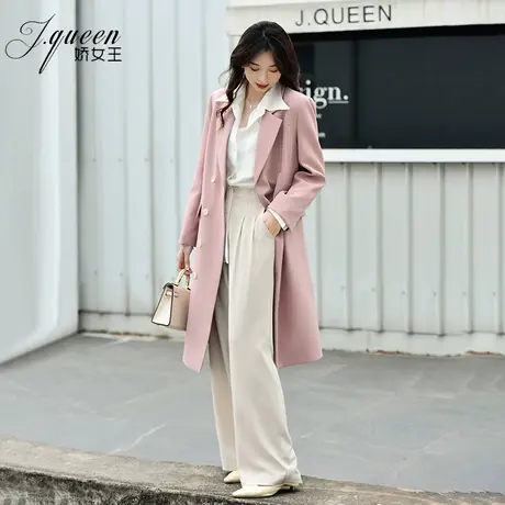 西装大衣女2023秋季新款气质职场高级感宽松中长款垂感风衣外套商品大图