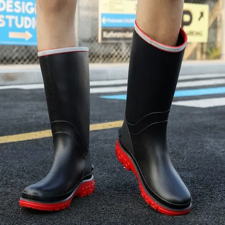 2023新款时尚雨靴男款耐磨网红爆款胶鞋水鞋防滑高筒防水成人雨鞋商品大图