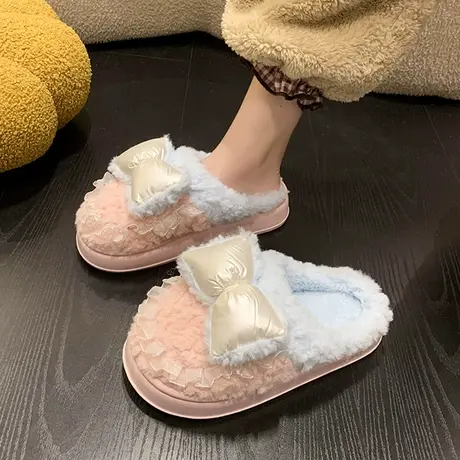 外穿拖鞋女2023年秋季新款潮流百搭法式一脚蹬厚底洋气包头毛毛拖商品大图