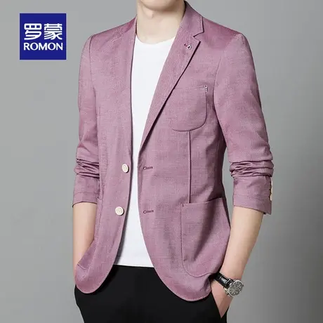 【直降】罗蒙男士单西外套春季西服时尚简约工装百搭纯色休闲西装图片