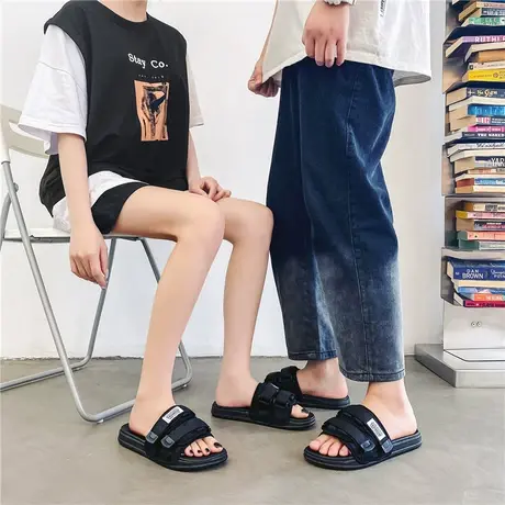 2024新款情侣拖鞋女夏外穿时尚凉拖百搭越南防滑一字拖厚底沙滩鞋商品大图