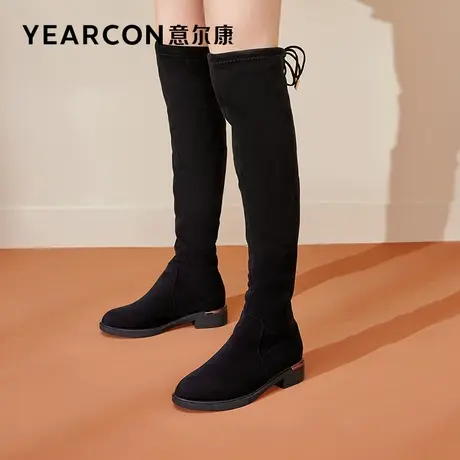 意尔康女鞋官方旗舰店过膝长筒靴女小个子显瘦弹力靴秋季女靴商品大图