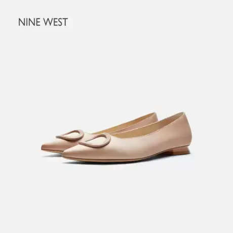 Nine West/玖熙尖头平底单鞋2025夏季新款时尚浅口一脚蹬真丝女鞋图片
