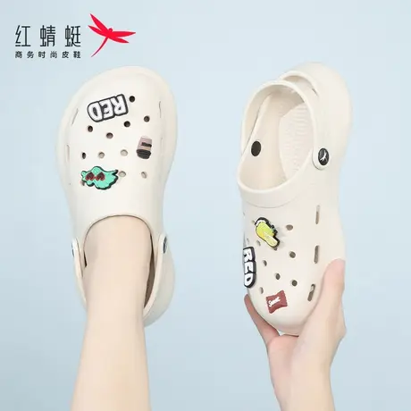 红蜻蜓凉鞋情侣eva洞洞鞋女款2025新款夏季外穿拖鞋防滑防臭夏天图片