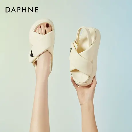 Daphne/达芙妮达芙妮凉鞋新款夏季女鞋气质百搭厚底增高防滑凉鞋图片