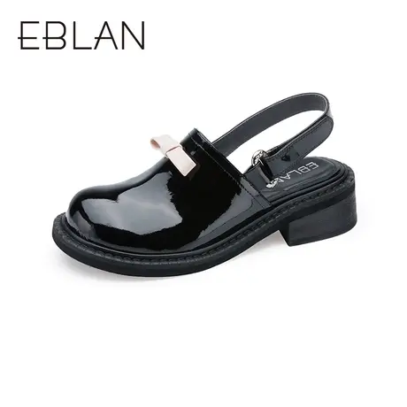 伊伴春夏女鞋平底外穿一字带甜美蝴蝶结包头圆头休闲鞋凉鞋女商品大图