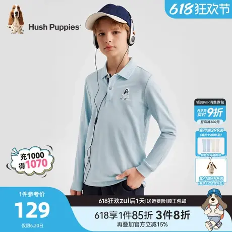 暇步士童装男童polo衫春秋装新款大童学院风长袖翻领儿童休闲T恤商品大图