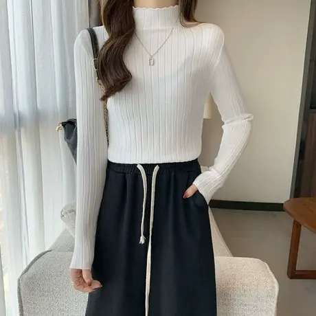 2023早春秋冬新款漂亮上衣内搭别致打底衫设计感女小众毛衣针织衫图片