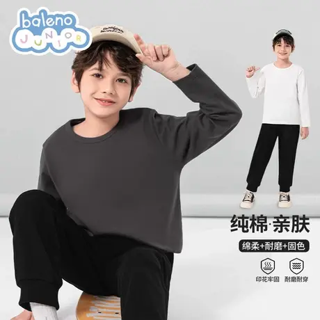 班尼路男童t恤长袖春秋款儿童纯棉上衣2025新款男孩运动秋装大童图片