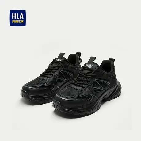 HLA/海澜之家时尚休闲鞋2025新款圆头厚底老爹鞋透气运动休闲鞋男商品大图