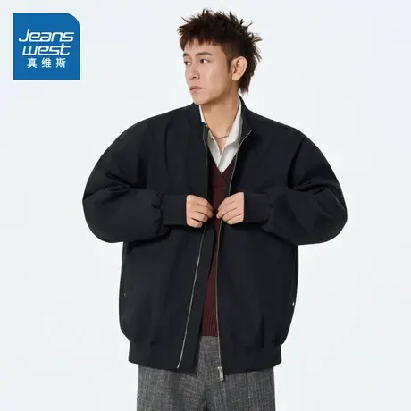 LE真维斯男女同款潮流立领夹克 2025秋季新品 宽松休闲情侣外套图片