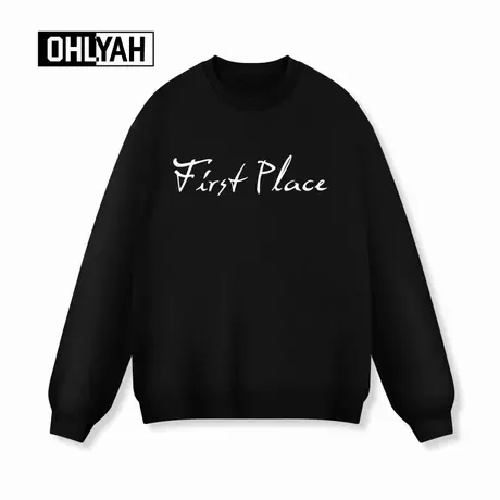 Ohlyah品牌大码潮流字母印花美式卫衣男女款休闲百搭纯棉落肩上衣商品大图